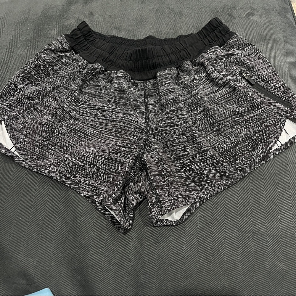 Women's Black Heather Athletic Shorts with Zip Pocket